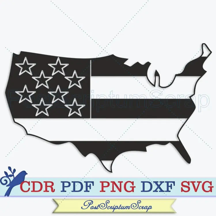 American flag svg July 4th patriotic cricut PostScriptum Scrap