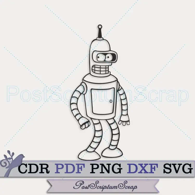 Bender svg futurama Robot vector cartoon png clipart PostScriptum Scrap