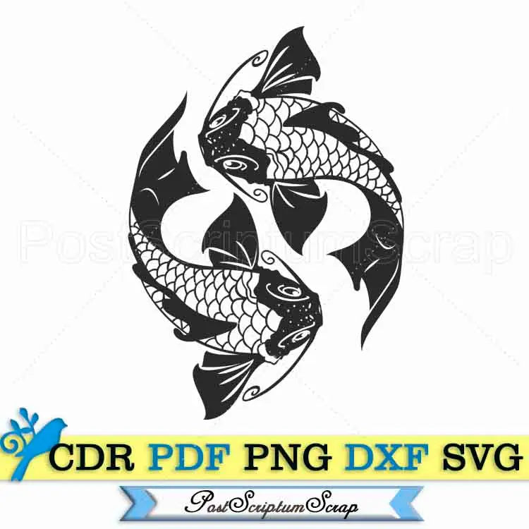 Japan bass svg Fish fishing clipart carp silhouette png PostScriptum Scrap