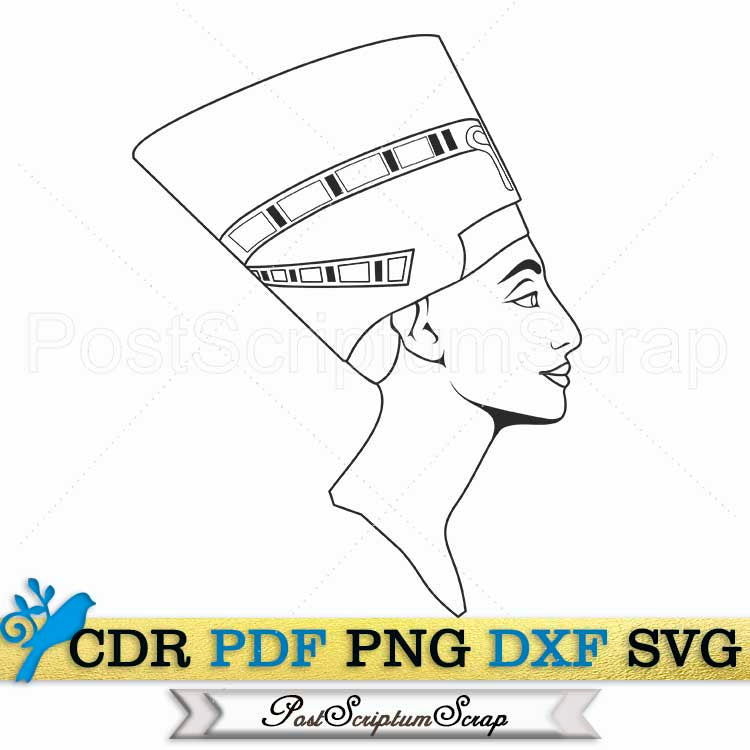 Nefertiti svg egyptian clipart