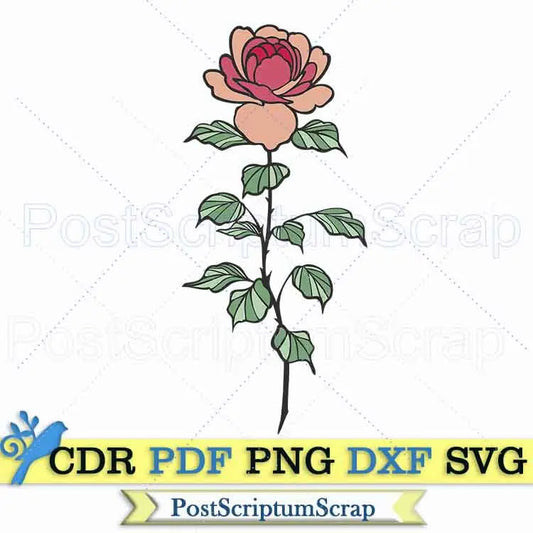 Roses svg clipart vector png cut file botanical PostScriptum Scrap
