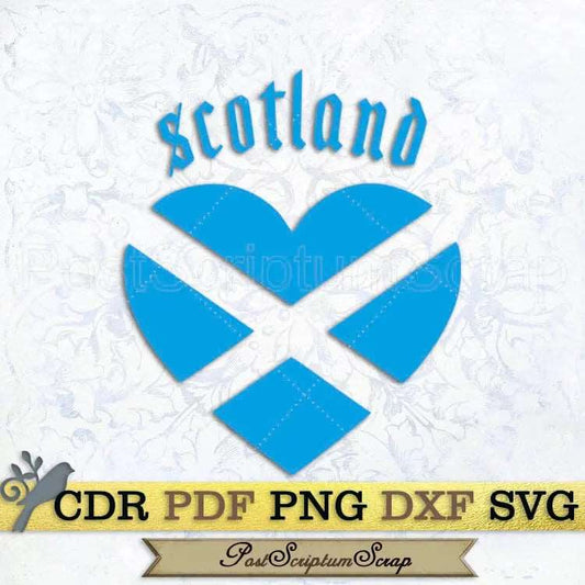 Scotland flag svg heart patriotic PostScriptum Scrap
