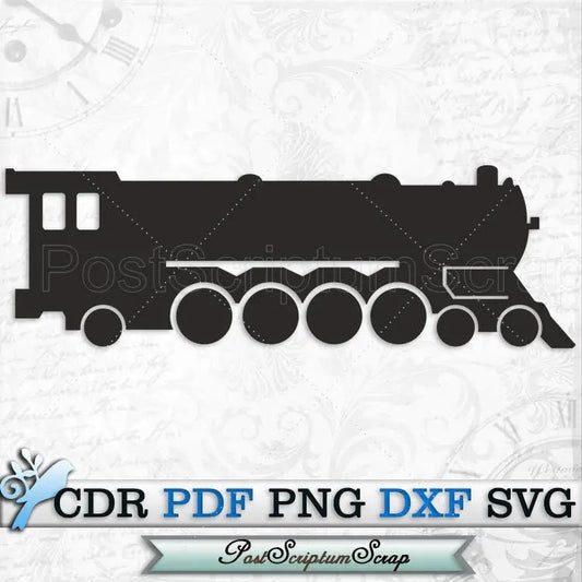 Train locomotive svg clipart vintage transport PostScriptum Scrap