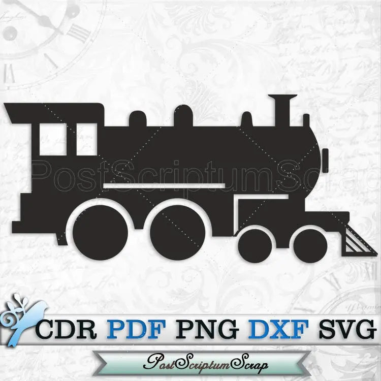 Train locomotive svg clipart vintage transport PostScriptum Scrap