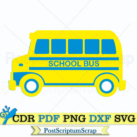 Card School Bus SVG Cut File