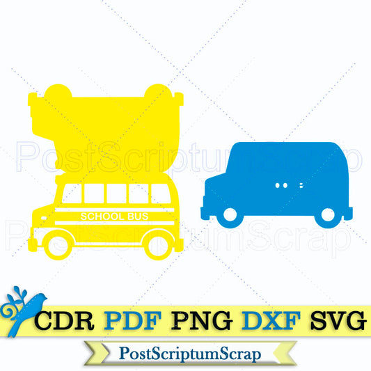 Card School Bus SVG Cut File