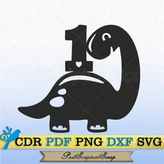 1st topper Dino svg Cake baby PostScriptum Scrap