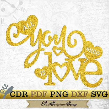 All you need is love SVG Beatles png clipart PostScriptum Scrap