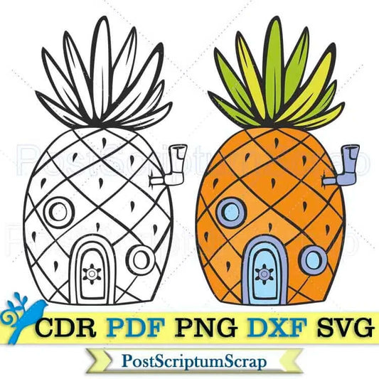 Ananas Spongebob svg clipart cartoon PostScriptum Scrap