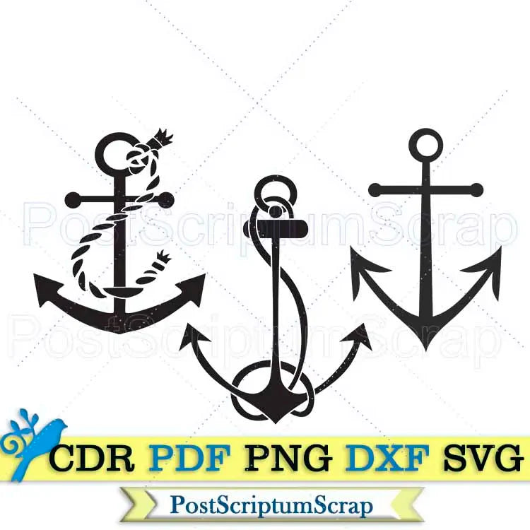 Anchor svg boat clipart travel sea life PostScriptum Scrap