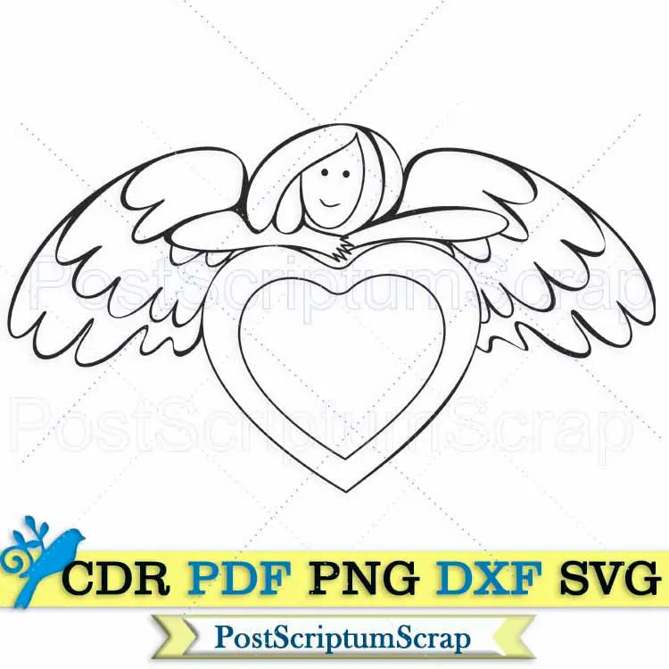 Angel SVG clipart wings christian merry christmas love PostScriptum Scrap