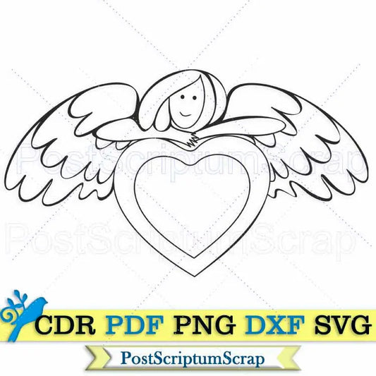 Angel SVG clipart wings christian merry christmas love PostScriptum Scrap