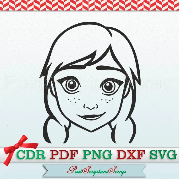 Anna Frozen svg princess christmas clipart PostScriptum Scrap