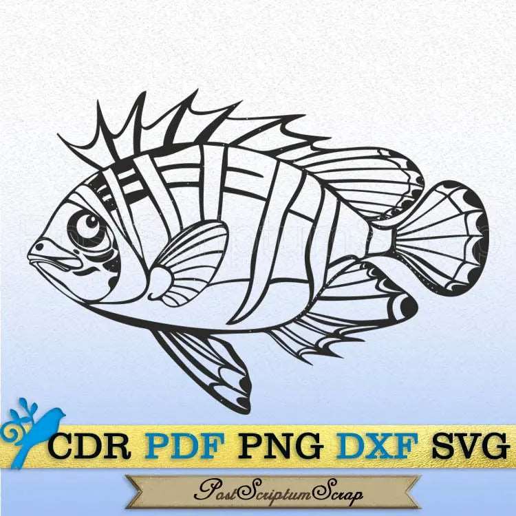 Aquarium fish svg vector clipart PostScriptum Scrap