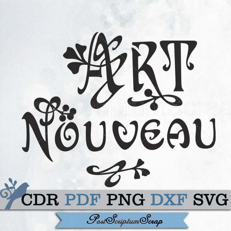 Art Nouveau svg clip art designs floral pattern ornament vector PostScriptum Scrap