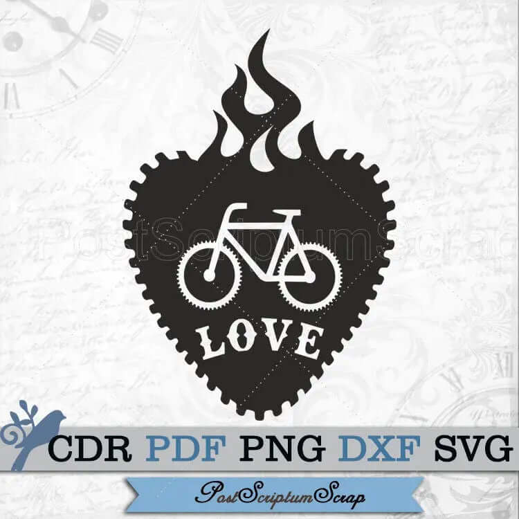 Bicycle love svg shirt sport PostScriptum Scrap