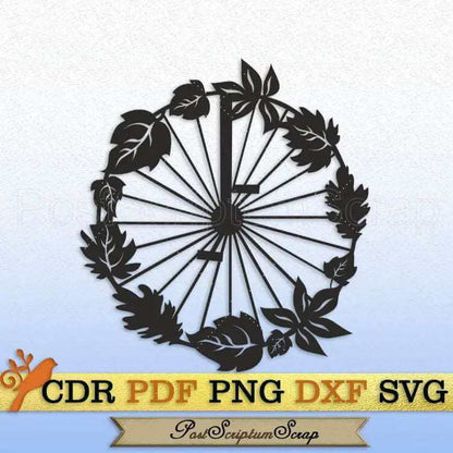 Bicycle svg autumn print leaves clipart silhouette sport PostScriptum Scrap