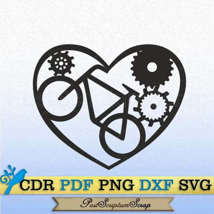 Bicycle svg steampunk love sports clipart vector printable PostScriptum Scrap