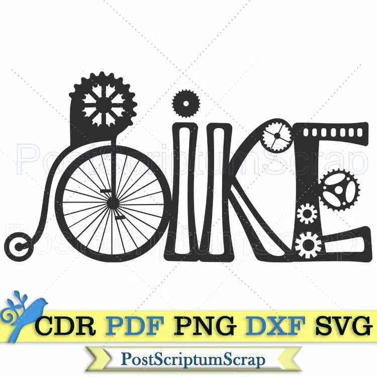 Bike Steampunk svg printable print clipart vector cycling illustration PostScriptum Scrap