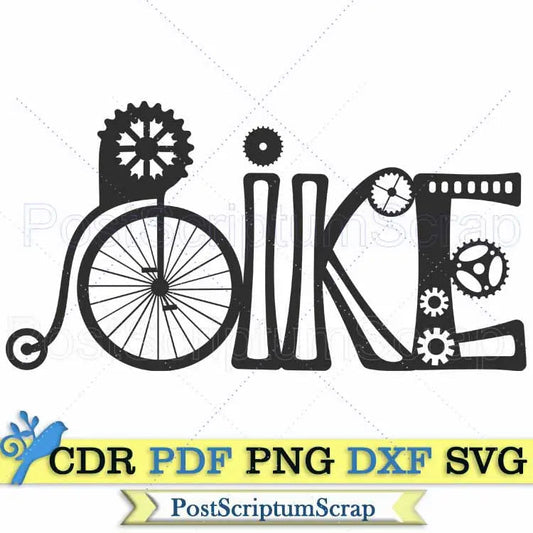 Bike Steampunk svg printable print clipart vector cycling illustration PostScriptum Scrap