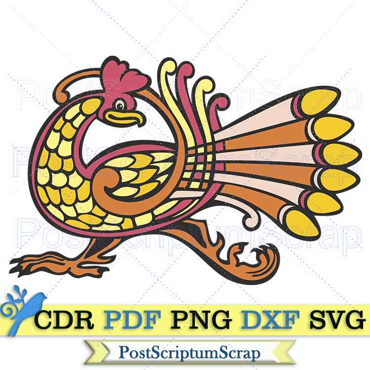 Bird Celtic clipart svg ornament design PostScriptum Scrap