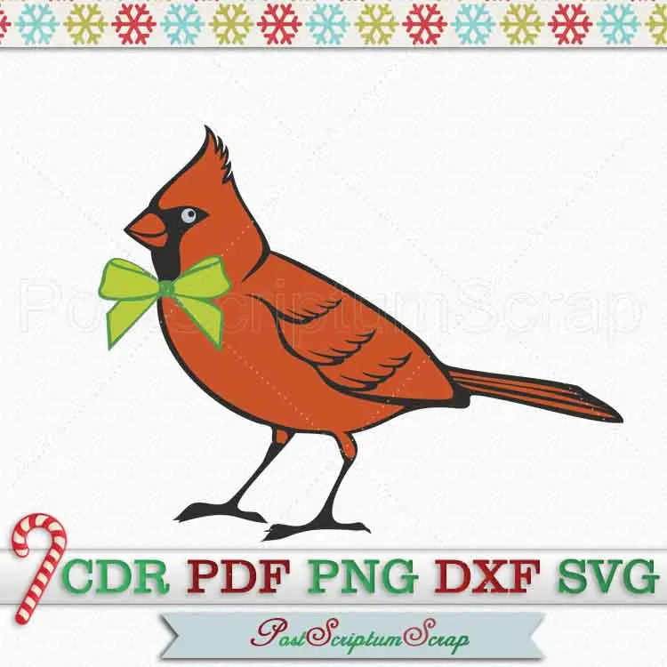 Bird cardinal svg winter christmas PostScriptum Scrap