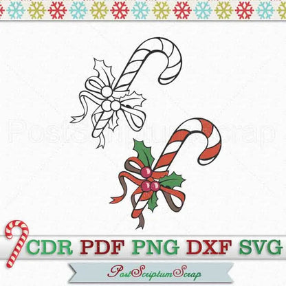 Candy cane svg PostScriptum Scrap