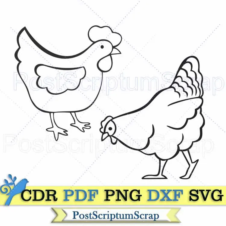 Chickens lady svg hen png clipart farm animal dxf PostScriptum Scrap