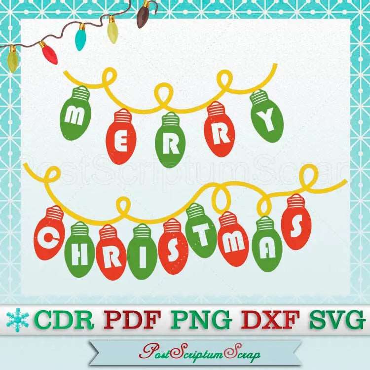 Christmas lights png svg sign garland quote winter clipart holiday PostScriptum Scrap