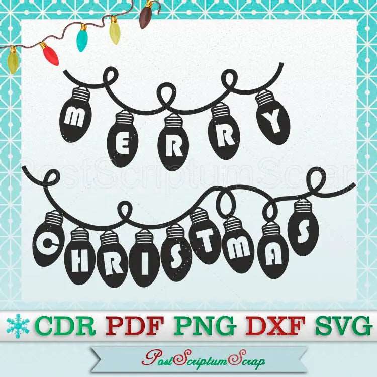 Christmas lights png svg sign garland quote winter clipart holiday PostScriptum Scrap