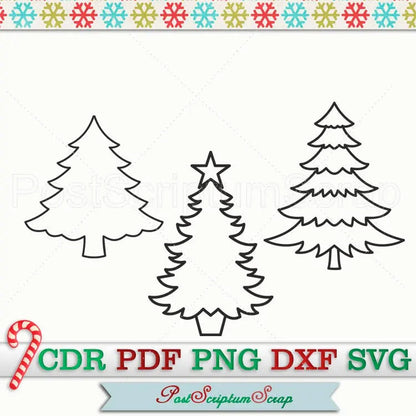 Christmas trees svg clipart cut xmas png PostScriptum Scrap