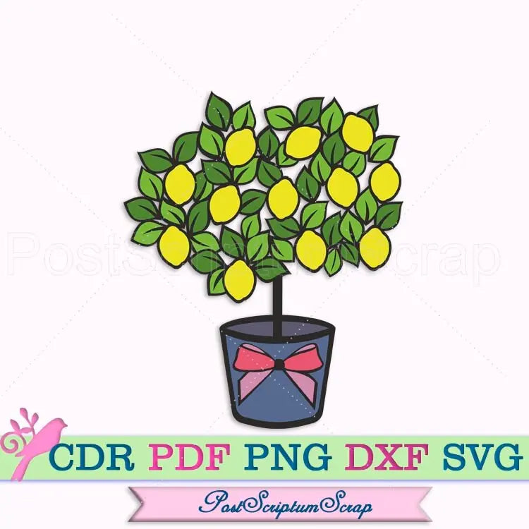 Citrus svg clipart tropical botanical lemon tree fruit PostScriptum Scrap