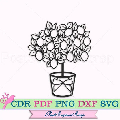 Citrus svg clipart tropical botanical lemon tree fruit PostScriptum Scrap