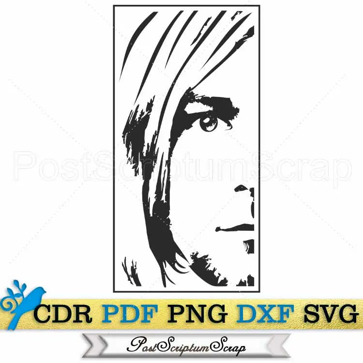 Cobain svg Nirvana rock band clipart PostScriptum Scrap