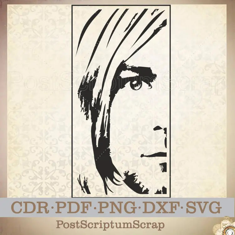 Cobain svg Nirvana rock band clipart PostScriptum Scrap