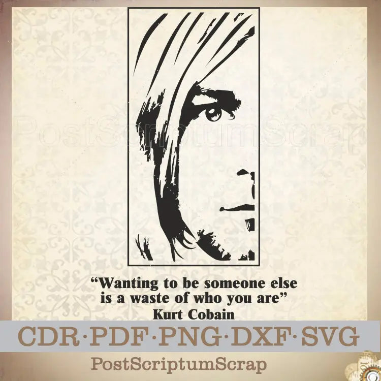 Cobain svg Nirvana rock band clipart PostScriptum Scrap