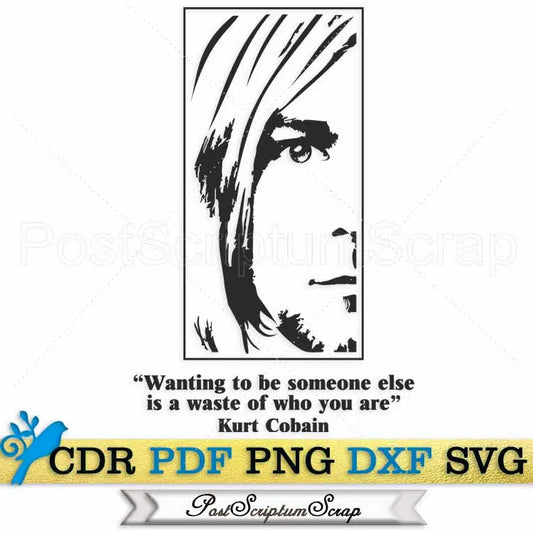 Cobain svg Nirvana rock band clipart PostScriptum Scrap