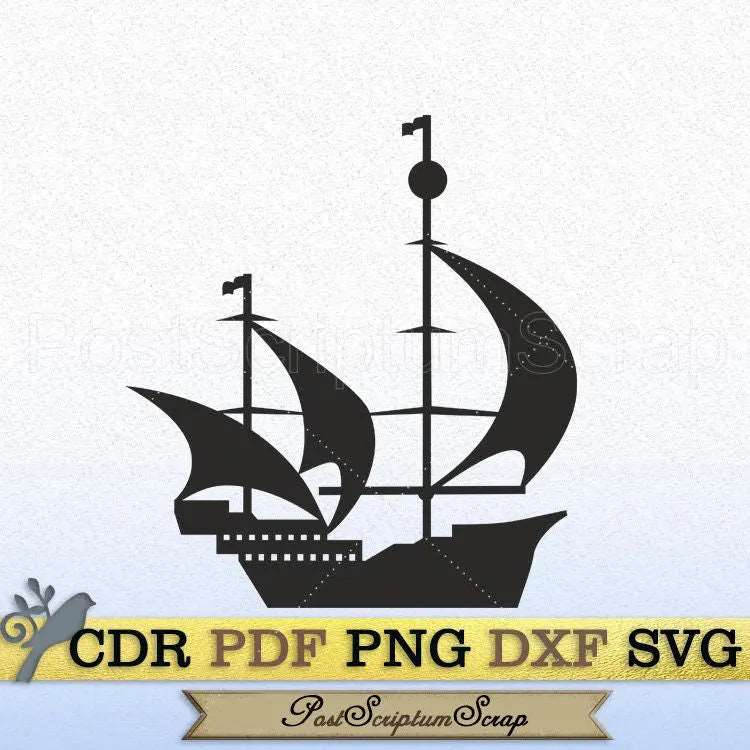 Cruise ship svg boat nautical sailboat clipart PostScriptum Scrap