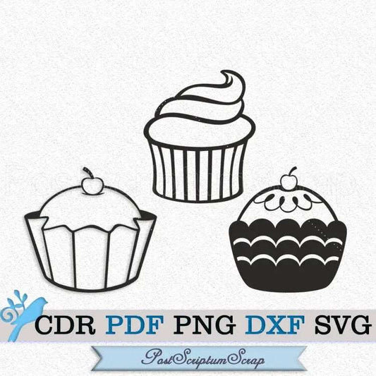 Cupcake svg clipart baking graphic cute cake birthday vector png pattern cooking PostScriptum Scrap