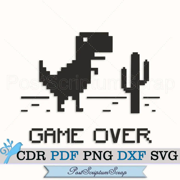 Dino Game over svg raptor dinosaur clipart PostScriptum Scrap