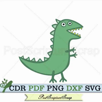 Dino George pig svg baby clipart kids cartoon png PostScriptum Scrap