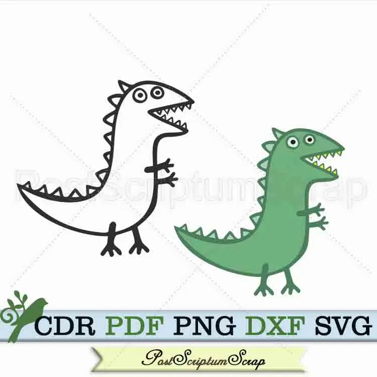 Dino George pig svg baby clipart kids cartoon png PostScriptum Scrap