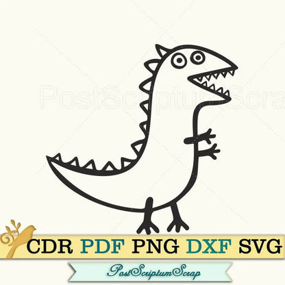 Dino George pig svg baby clipart kids cartoon png PostScriptum Scrap