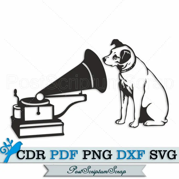 Dog music svg gramophone png clipart silhouette animal PostScriptum Scrap