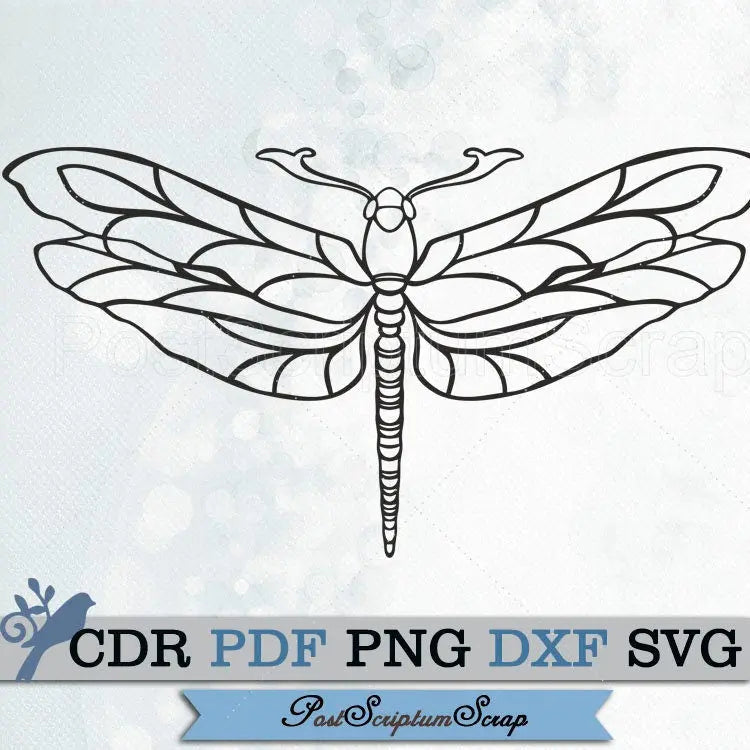 Dragonfly svg png art nouveau boho print PostScriptum Scrap