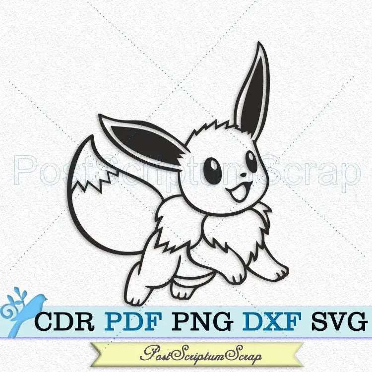 Eevee pokemon svg png clipart printable PostScriptum Scrap