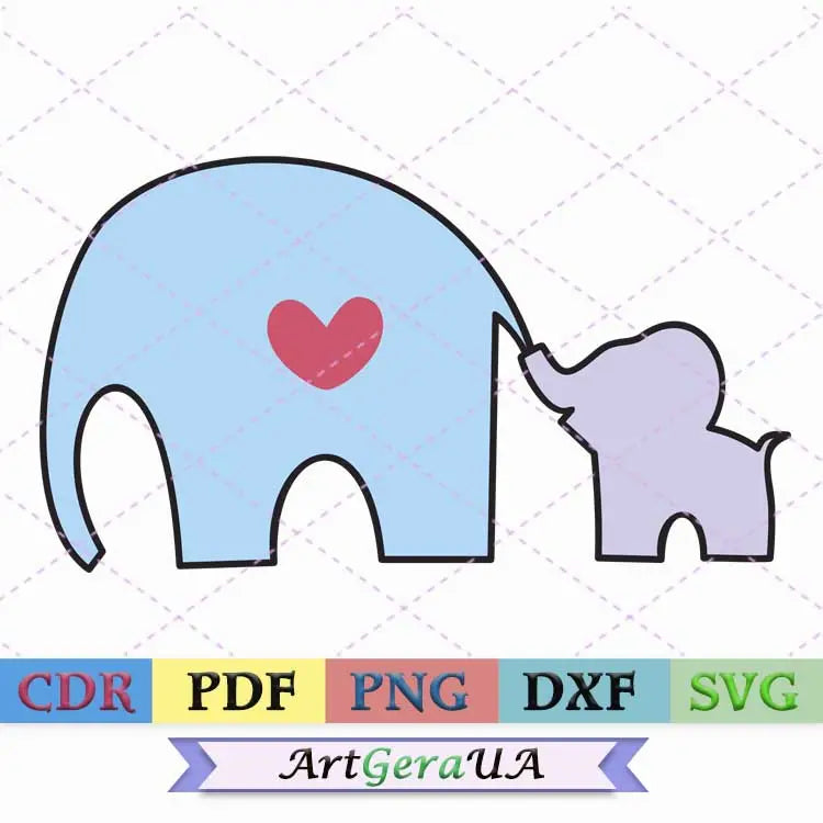 Elephant svg baby clipart shower boy girl kids room decor animals PostScriptum Scrap