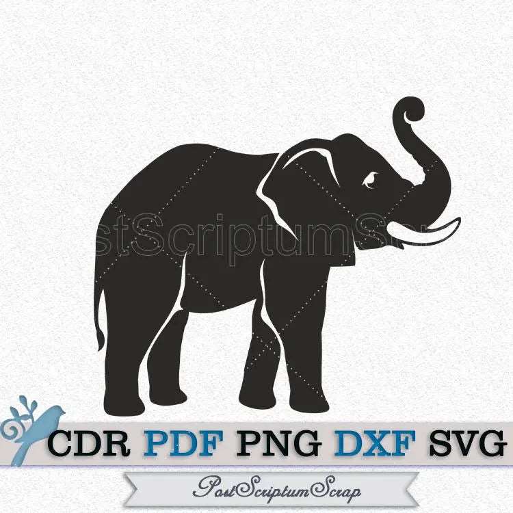 Elephant svg clipart animal silhouette safari print cricut PostScriptum Scrap