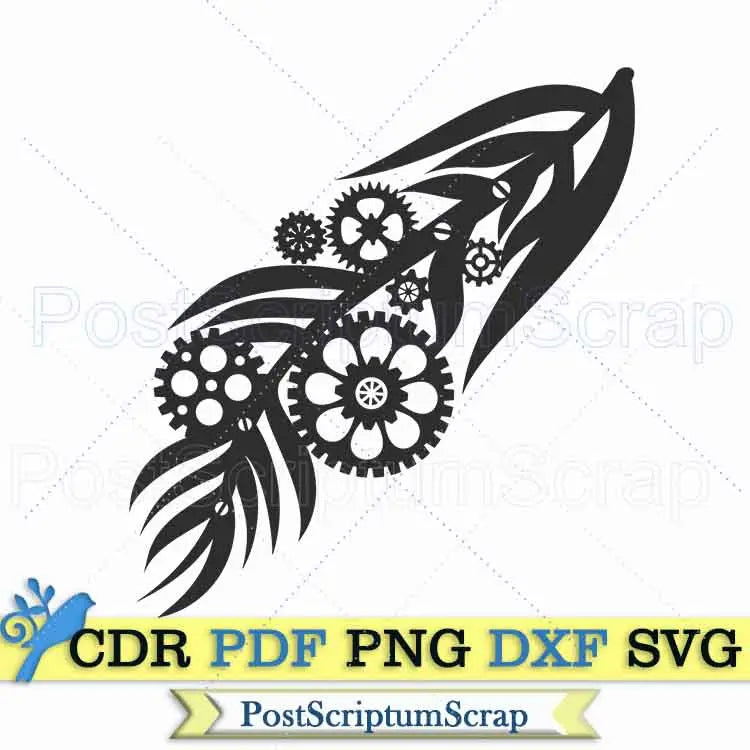 Feather svg steampunk clipart PostScriptum Scrap