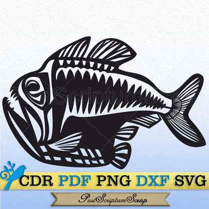 Fish print svg ocean dxf cricut fishing clipart png vector PostScriptum Scrap